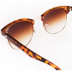 Rectangular Sunglasses in Tort - Half Frames Tortoise Shell Leopard Tiger Animal Print Classic - CO12H4VLQR5 $25.64