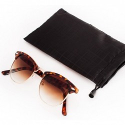 Rectangular Sunglasses in Tort - Half Frames Tortoise Shell Leopard Tiger Animal Print Classic - CO12H4VLQR5 $25.64