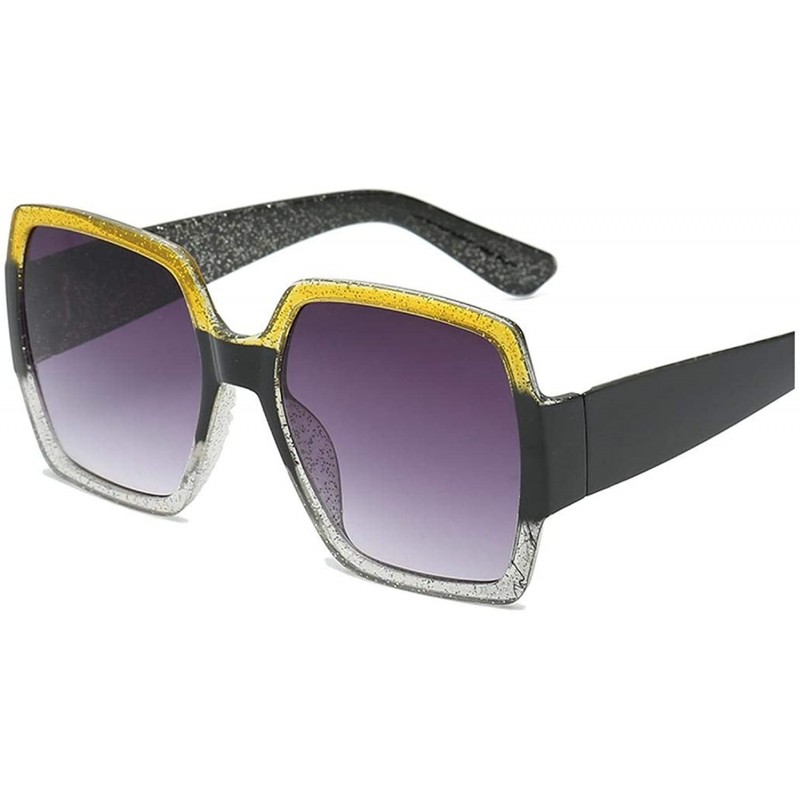 Square Big Rectangular Glasses Sexy Trend Products Women Sunglasses Classic Designer Adult Eyeglasses - Yellow-lucency - C319...