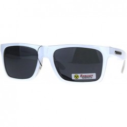 Rectangular Biohazard Sunglasses Mens Sporty Fashion Rectangular Shades UV 400 - White - CV189D9AAUW $20.41