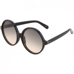 Wayfarer Mod Round Sunglasses for Women Men UV Protected Runway Fashion - 57mm/Black/Smoke-tan - CH183IX7G0O $17.52
