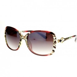 Butterfly Metal Ribbon Jewel Temple Oversized Art Nouveau Butterfly Sunglasses - Burgundy - CF11NSKXOCR $9.91