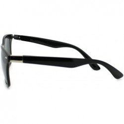 Square Unisex Thin Light Weight Square Sunglasses Classic & 2-tones - Black - CI11MORTCX5 $10.67