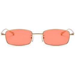Square Retro Polarized Sunglasses Metal Square Ocean Color Lenses Street Patting UV Protection for Men and Women - CT18KR66MC...