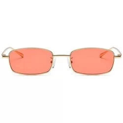 Square Retro Polarized Sunglasses Metal Square Ocean Color Lenses Street Patting UV Protection for Men and Women - CT18KR66MC...