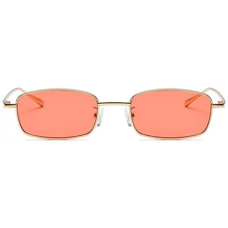 Square Retro Polarized Sunglasses Metal Square Ocean Color Lenses Street Patting UV Protection for Men and Women - CT18KR66MC...