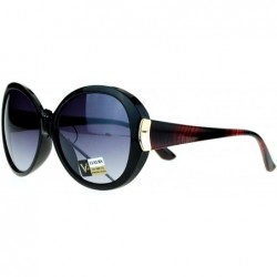 Round Diva Womens Round Oversize Butterfly Thick Plastic Sunglasses - Black Red - C211ZANA0MP $10.45