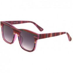 Oversized Native American Tribal Print Fabric Arms Square Oversized Sunglasses - Mayan - Purple Frame - C018DS97IHU $19.88