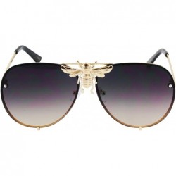 Oversized Pilot Sunglasses Oversize Metal Frame Vintage Retro Men Women Shades - Black - C018T2E5ETM $11.77
