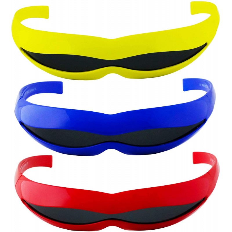 Wrap Futuristic Space Robot Alien Rave DJ Costume Party Cyclops Shield Sun Glasses for Women & Men - CO18U2MWRS7 $16.38