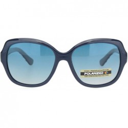 Butterfly Polarized Womens Classy 90s Designer Butterfly Chic Plastic Sunglasses - Navy Blue - CA18ONLUYLQ $12.28