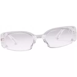 Square Women's Fashion Rectangle Small Sunglasses UV400 Protection Shades Glasses for Outdoor Activities - Clear - C9195TXS79...