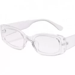 Square Women's Fashion Rectangle Small Sunglasses UV400 Protection Shades Glasses for Outdoor Activities - Clear - C9195TXS79...
