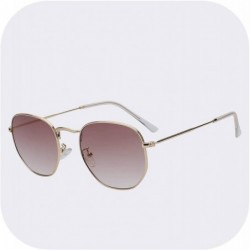 Round 2018 Vintage Er Square Sunglasses Women Men E Retro Driving Mirror Sun Glasses Female Male - Gold W Gradien Brown - C81...