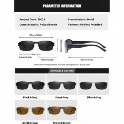 Rectangular Polarized Sunglasses for Men Driving Rectangular Sun Glasses Women lentes de sol - Gold Brown - CB194W8MUXU $20.51