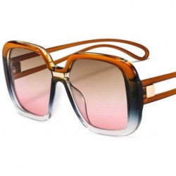 Sport Big Frame Sunglasses Men and Women Color Contrast Color Personality Glasses - 5 - CQ190S3MG8C $58.90