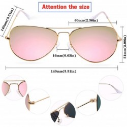 Aviator Classic Aviator Sunglasses for Men Women 100% Real Glass Lens Metal Frame Pilot Sun Glasses Shades-60MM - C51945EUZLC...