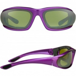 Sport Purple Frame Yellow Tinted Motorcycle Glasses for Women and Girls - Tinted Yellow - C711NJ69Q1D $20.05