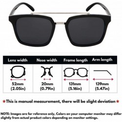 Square Fashion Unisex Horned Rim Sunglasses Double Brow Bar Design 53108TT-SD - CN18OKRO783 $12.10