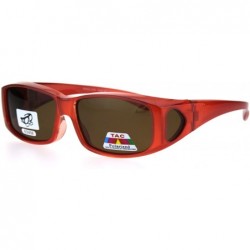 Rectangular Polarized Womens Pearl Rectangular 60mm OTG Fit Over Sunglasses - Coral - CR185G5TKZK $10.70