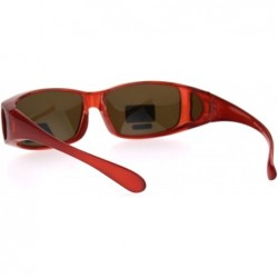 Rectangular Polarized Womens Pearl Rectangular 60mm OTG Fit Over Sunglasses - Coral - CR185G5TKZK $10.70