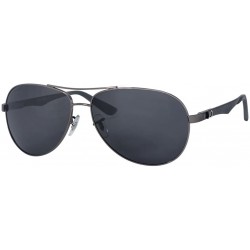 Aviator Polarized Mens Womens Aviator Large Metal Light Mirrored Sunglasses J804T - Black - C712MO0QY9V $78.21