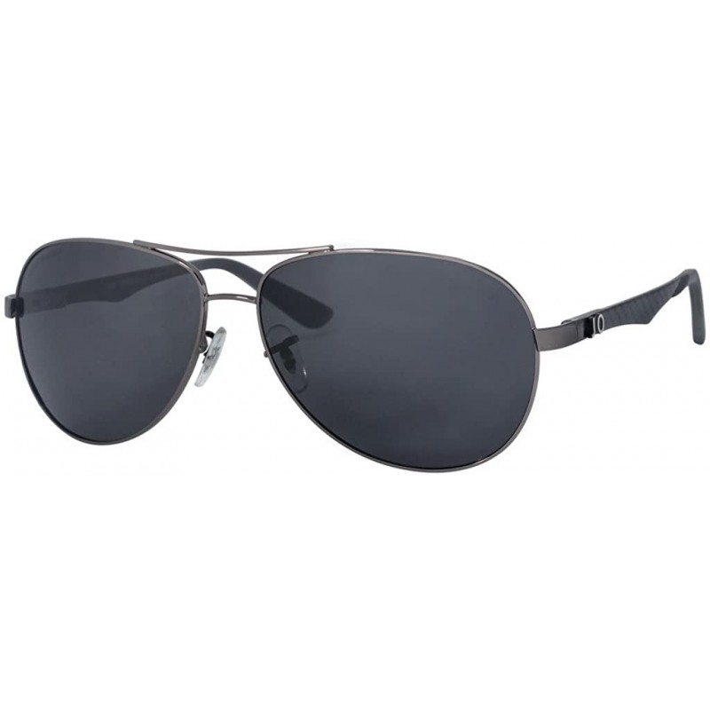 Aviator Polarized Mens Womens Aviator Large Metal Light Mirrored Sunglasses J804T - Black - C712MO0QY9V $48.62