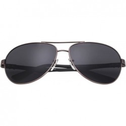 Aviator Polarized Mens Womens Aviator Large Metal Light Mirrored Sunglasses J804T - Black - C712MO0QY9V $48.62