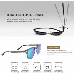 Semi-rimless Classic Polarized Semi Rimless Al-Mg Metal Alloy Sunglasses for Men Women - Gun Frame/Green Lens-mirrored - C818...