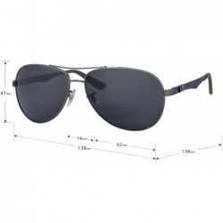 Aviator Polarized Mens Womens Aviator Large Metal Light Mirrored Sunglasses J804T - Black - C712MO0QY9V $48.62