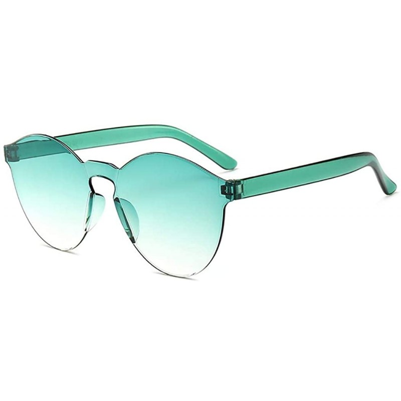 Round Unisex Fashion Candy Colors Round Outdoor Sunglasses Sunglasses - Green - CB199UM4M4Z $11.27