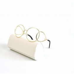 Oversized Cut-out Round Designer Celebrity Inspired Sunglasses With Box - Gold-clear - CN12LTKAWBH $20.06