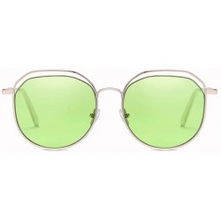 Aviator Glasses Driving Aviator Sunglasses Mens Women Polarized Lens Metal Frame Sunglasses- Fashion Accessories - Green - C4...