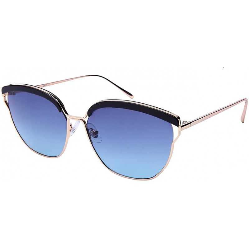 Aviator Irregular Brow Aviators w/Ocean Color Lens 23079-OCR - Gold-black - CQ12NZWCHFV $9.82