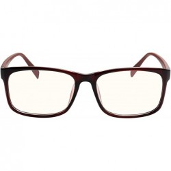 Square Radiation Protection glasses Square Eyeglasses Frame Anti Blue Light Blocking glasses - Brown - C218QW9LLLQ $28.23
