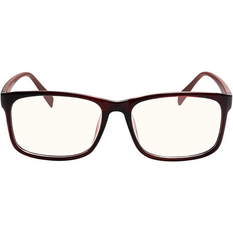 Square Radiation Protection glasses Square Eyeglasses Frame Anti Blue Light Blocking glasses - Brown - C218QW9LLLQ $11.10