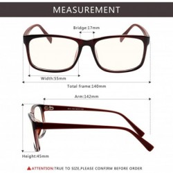 Square Radiation Protection glasses Square Eyeglasses Frame Anti Blue Light Blocking glasses - Brown - C218QW9LLLQ $11.10