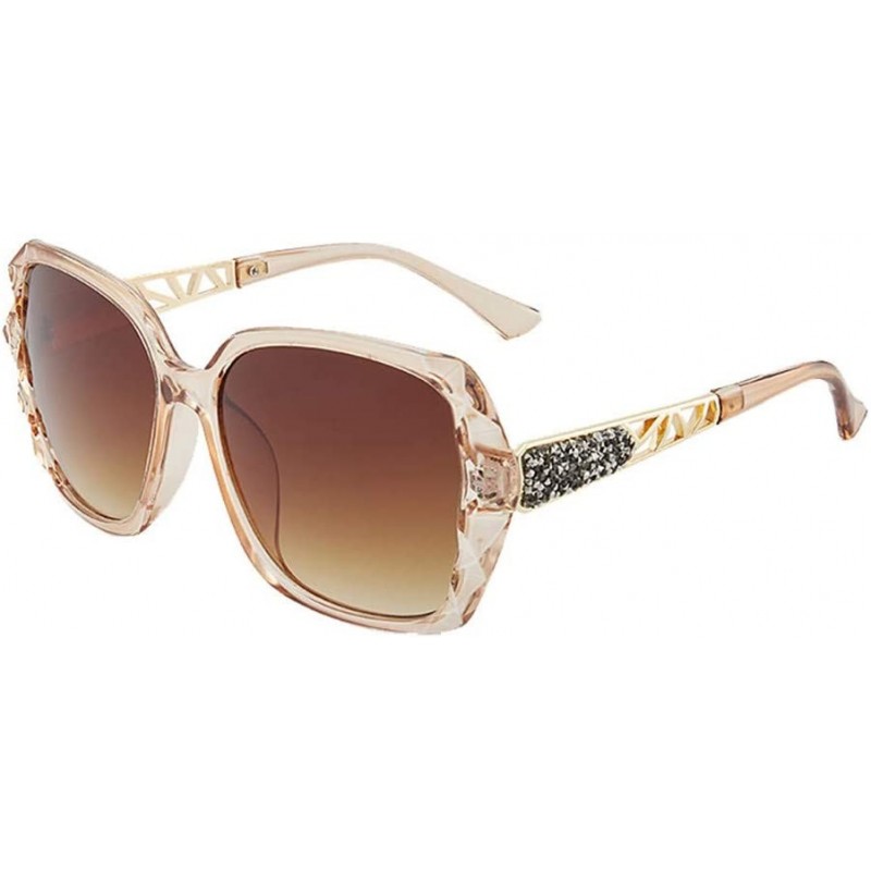 Rectangular Women Polarized Sunglasses Stylish Sports Sun Glasses UV Protection Glasses - Brown - CN18X7HD040 $9.98