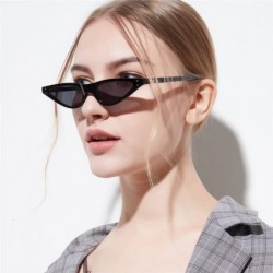 Goggle Small Cat Eye Sunglasses Vintage Retro Designer Glasses For Women - Black - C1189OT9N3H $9.37