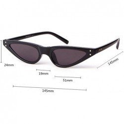 Goggle Small Cat Eye Sunglasses Vintage Retro Designer Glasses For Women - Black - C1189OT9N3H $9.37