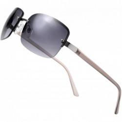 Aviator Minimalist Semi-rimless Rectangular Sunglasses for Men Women - Exquisite Packaging - C518Y8GT909 $22.81