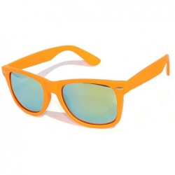 Rectangular Many Colors Retro Vintage Full Mirror Lens Sunglasses Blue Matte Frame - Orange - Green - CI11NLCJWDH $17.37