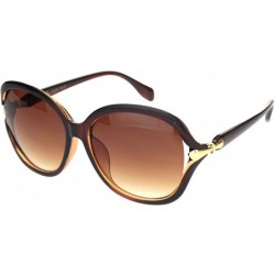 Butterfly Womens Ribbon Expose Side Lens Luxury Butterfly Sunglasses - Brown - C818OQUG0MC $22.65