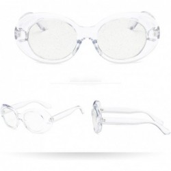 Oval Women Men Oversized Oval Sequins Sunglasses Vintage Sunglasses Retro Eyewear Luxury Accessory (Multicolor) - CA195MAOCSL...