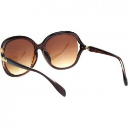 Butterfly Womens Ribbon Expose Side Lens Luxury Butterfly Sunglasses - Brown - C818OQUG0MC $10.24