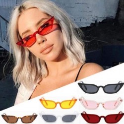 Goggle Retro Vintage Narrow Cat Eye Sunglasses Clout Goggles Small Frame UV400 for women - Brown - C9195AUA6RT $17.21