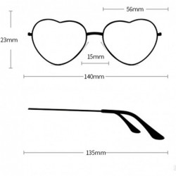 Oversized Classic Retro Designer Style Heart Shape Sunglasses for Women Metal Resin UV 400 Protection Sunglasses - Black - CY...