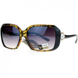 Rectangular Womens Fashion Sunglasses Square Rectangular Frame Pear Rhinestone - Tortoise - CI125NXNJM1 $12.88