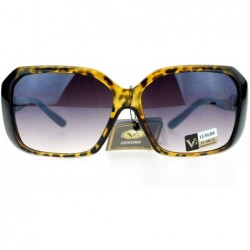 Rectangular Womens Fashion Sunglasses Square Rectangular Frame Pear Rhinestone - Tortoise - CI125NXNJM1 $12.88