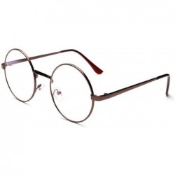 Round Spectacle Glasses Optical Transparent Reading - Chocolate - CI18Y322L4Z $18.97